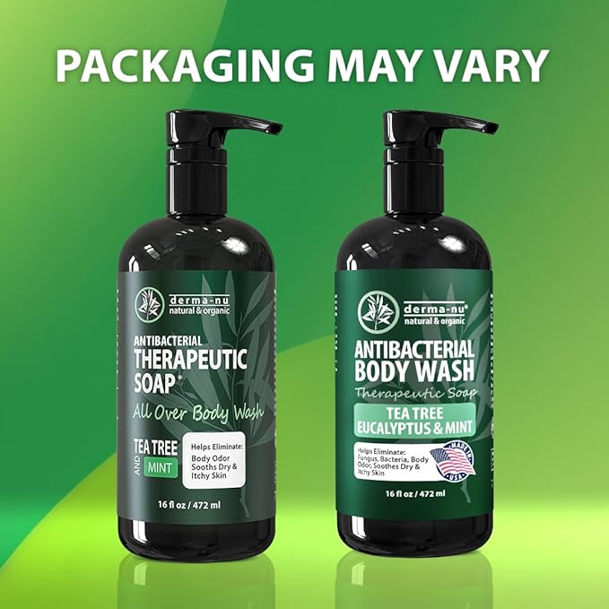 Therapeutic Soap - Antibacterial And Tea Tree Body Wash For Jock Itch, Athletes Foot, Eczema And Back Acne - Anti Bacterial Body Soap For Men And Women Safe For All Skin Types - 16 Oz