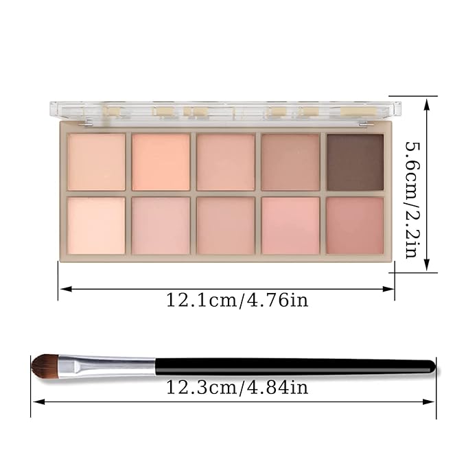 10 Colors Eyeshadow Palette - Light Beige Nude Pink Ivory Naked Eye Shadow Makeup,High Pigmented, Naturing-Looking, Neutral Smokey, Long Lasting High Pigment Matte Eyeshadow for Older Women (Milk Tea)