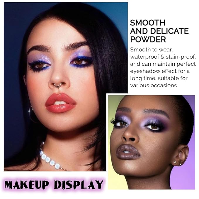 Purple and Pink Glitter Eyeshadow Palette Makeup,Lavender Mauve Light Pink Baked Eye Shadow Palette,Purple Makeup Pallet Long Lasting Waterproof Womens Eyeshadows