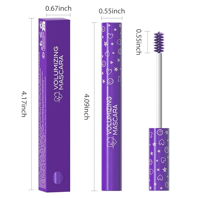 Purple Lash Mascara Waterproof Purple Long lasting Charming Voluminous Cruelty Free Vegan Purple Eye Makeup