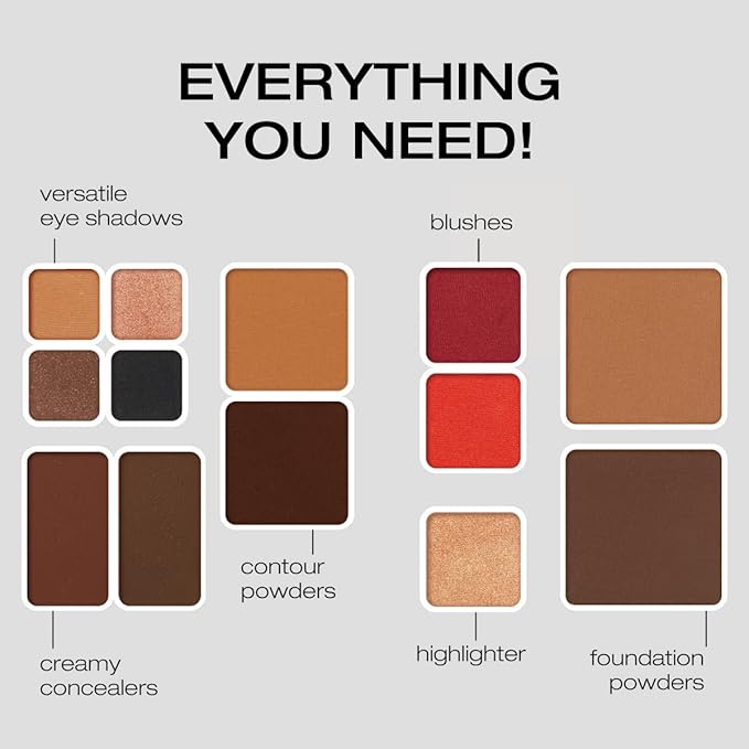 Woosh Beauty, Fold Out Face Original Makeup Palette, Travel, All in One, Neutral Cream & Powder (#5 Deep)