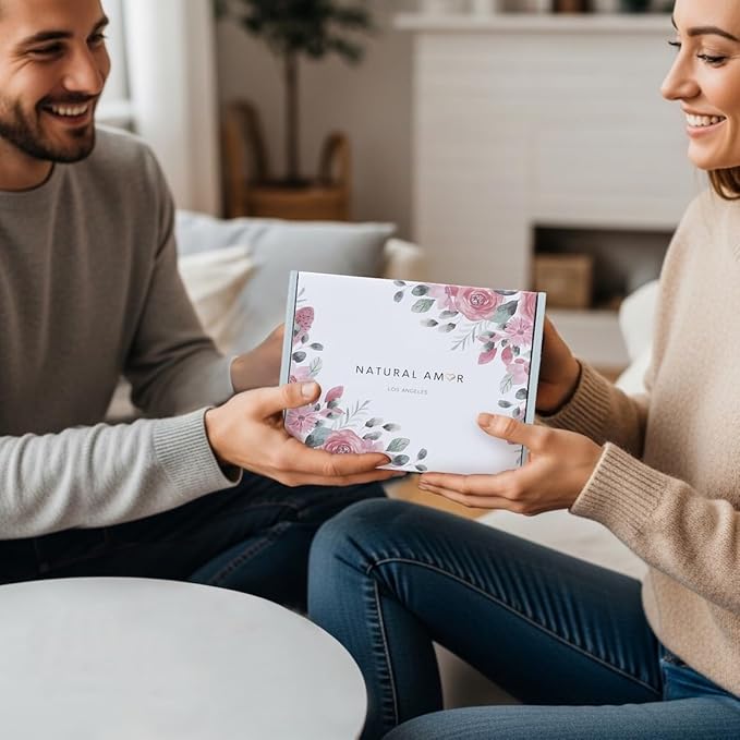 Natural Amor Rose Spa Gift Set – 6 pcs Handmade Self-Care Kit with Body Butter, Bath Salt, Clay Mask, Candle, Jade Roller & Bear Headband – Relaxation Gift for Women