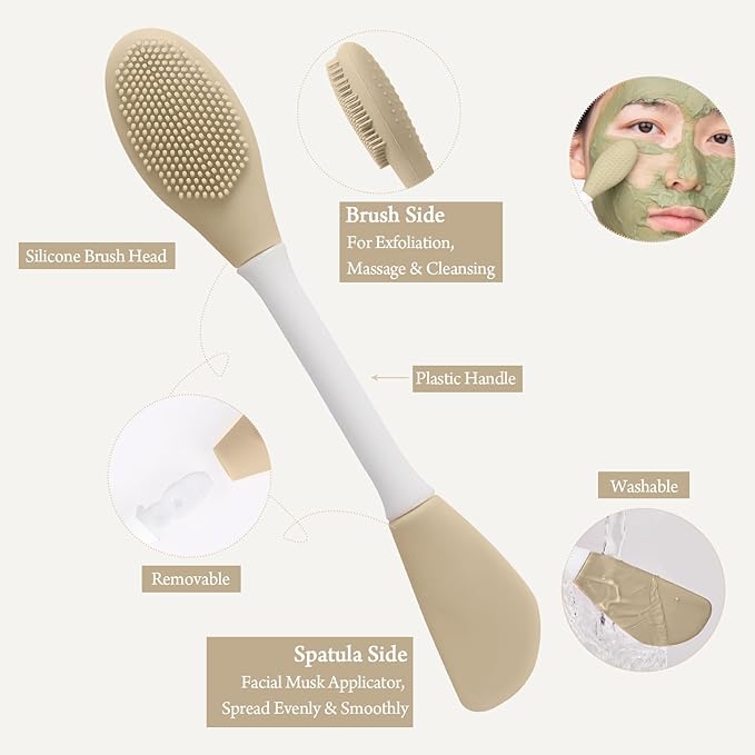Real Perfection Gua Sha Facial Tools Face Roller for Wrinkles Jade Roller and Gua Sha Set, Scrubber Pore Brush Headband Skin Care Tools for Travel Skincare Routine Massaging Reducing Puffiness - Green