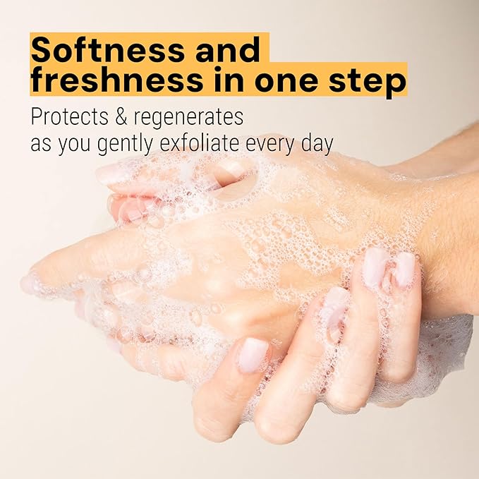 Panier des Sens - Liquid Hand Soap β Honey Exfoliating Hand Wash - French Marseille Moisturizing Soap with Coconut Oil - Refillable Kitchen & Bathroom Hand Soap - 97% Natural Ingredients -16.9 Fl.oz