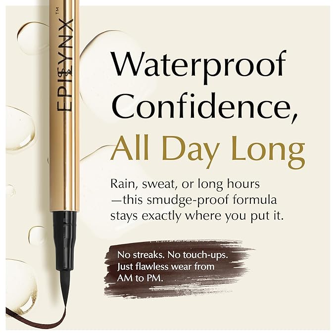 Waterproof Eyeliner - Smudge-Proof Liquid Eyeliner Pen with Precision Tip for Smooth, Long-Lasting Application - Vegan, Hypoallergenic & Gluten-Free Eye Liner - 2mL Brown