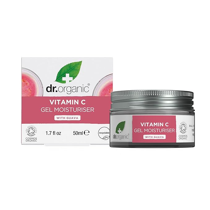 Dr. Organic Vitamin C Gel Moisturizer | Brightening and Moisturizing for Dehydrated Skin, Natural, Vegan, Cruelty-Free, Paraben & SLS Free, Certified Organic, 50 mL / 1.7 fl oz