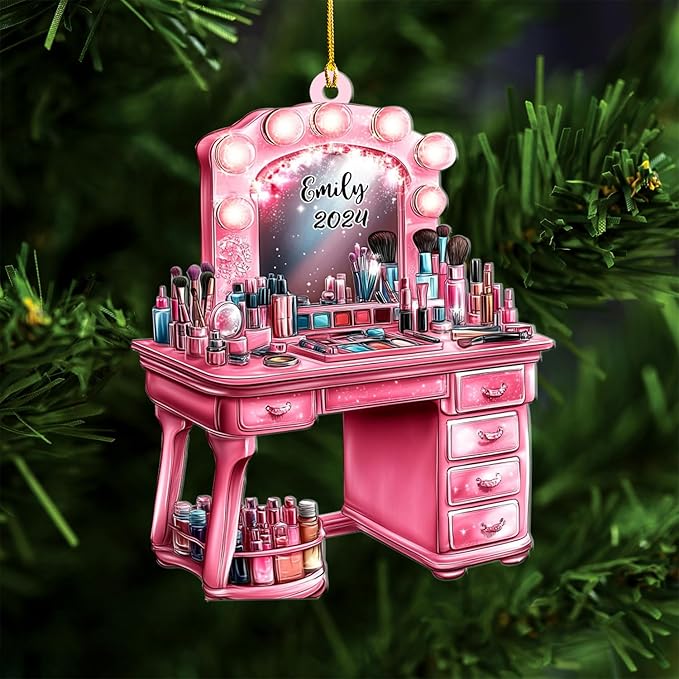 Personalized Makeup Tools Ornament β Custom Beauty Christmas Tree Decoration, Holiday Keepsake Gift for Makeup Artists, Cosmetologists, Beauty Lovers, Salon Owners, Families and Coworkers (MKH5)