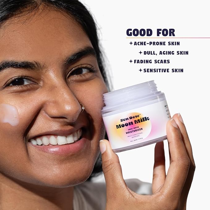 Moon Milk Snail Mucin Moisturizer Gel Cream 3.52 Oz - Blue Light Skin Protection - Korean Snail Mucin Serum Cream that Replenishes Moisture & Leaves Skin Brighter, Plumper, Soothed & Smooth - 2 Pack