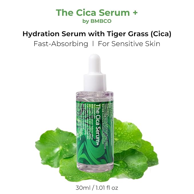 BMBCO The Cica Serum – Calming & Balancing Ampoule for Sensitive Skin | Vegan Korean Skincare with Tiger Grass – 30ml / 1.01 fl oz