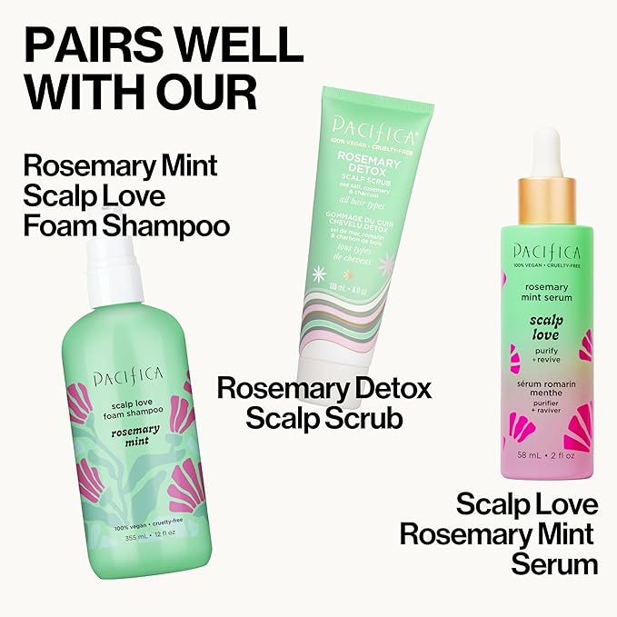 Pacifica Scalp Detox Set – Rosemary Apple Cider Vinegar Scalp Exfoliating Tonic with Scalp Massager Brush, Deep Cleansing & Clarifying Treatment for Buildup, Dry Flaky Scalp, Vegan