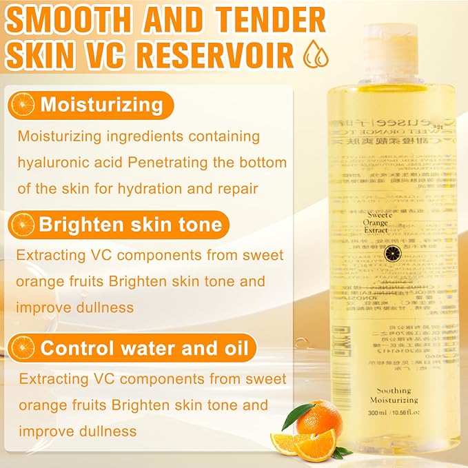 VC Toner,VC Toner Refreshing Hydrating Rejuvenating,Hydrating Facial Toner,Refreshing Water Lotion for All Skin Types,300ML