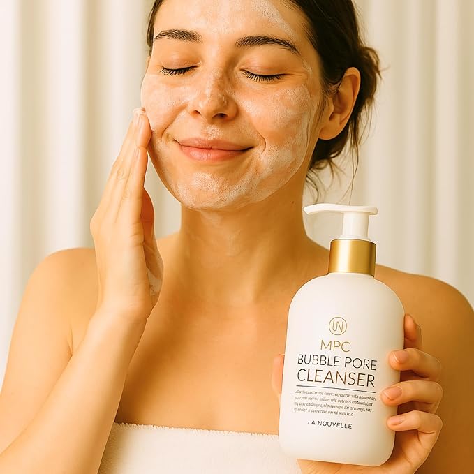 MPC Bubble Pore Cleanser, Korean Face Wash, Gentle Deep Pore Facial Cleanser with Caviar, Blackhead Makeup Remover, Pore Minimizer, Hydrating, Exfoliator, Oily, Dry Skin 10.1 fl oz