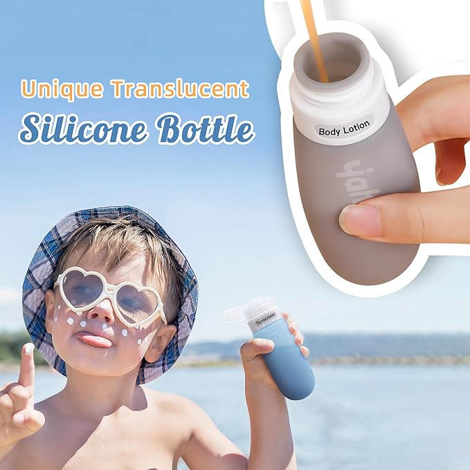 Travel Bottles for Toiletries,3oz Leak Proof Squeezable Travel Size Containers, 5 Pack TSA Approved Travel Essentials for Shampoo Conditioner,Silicone,Black Pack