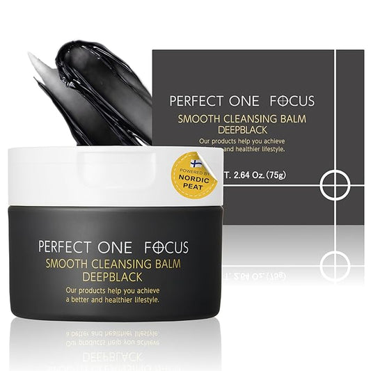 Smooth Cleansing Balm Deep Black – 2.64oz (1, Black), Makeup Remover Balm, Pore Cleanser for Skincare with Charcoal and Gold Vitamin C – Clears Pore Clogs, Hydrating Ceramides and Gentle Face Cleanser