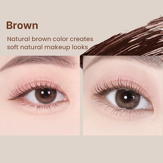 HEIMISH Dailism Smudge Stop Mascara, Volumizing & Lengthening, Long-lasting, Waterproof, Smudge-proof, Non-Clumping, Washable Cleansing Korean Mascara, 0.32oz/9g - Brown Volume