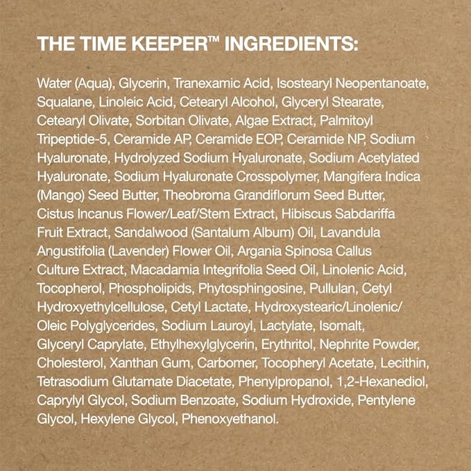 The Time Keeper Night Repair Cream - Anti-Aging Moisturizer with Peptides, 5% Tranexamic Acid & Ceramides - Overnight Face Cream & Eye Cream, 1.7 oz