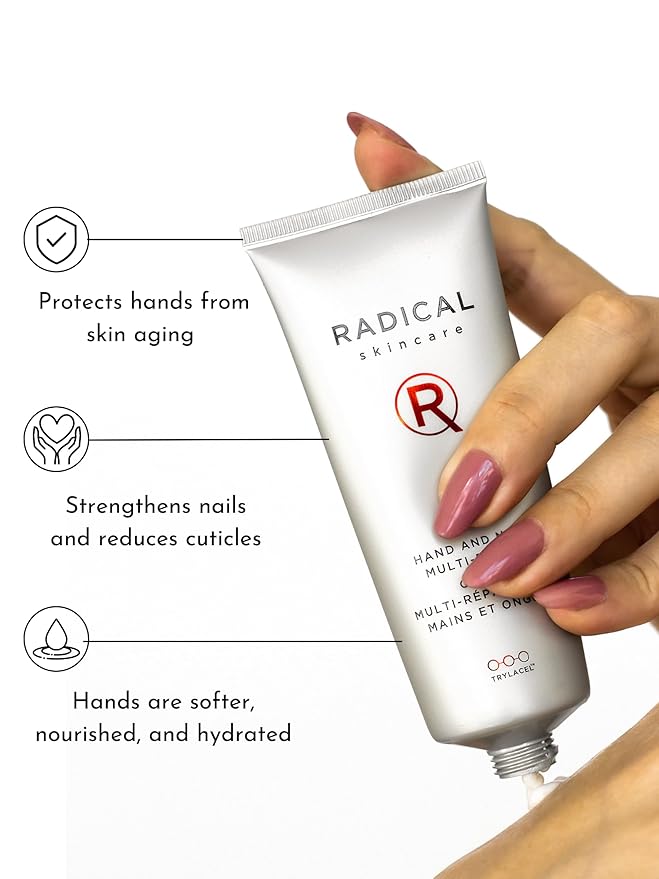 Radical Skincare Hand & Nail Multi Repair Creme - Provide Moisture & Fight Aging | Strengthens Nails & Cuticles | For All Skin Types Including Sensitive Skin | Cruelty & Paraben Free (2.5 oz, 2 Pack)