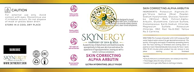 Skin Correcting Alpha Arbutin Jelly Face Mask | HydroGlo for Skin Hydration | Radiance and Reduced Pigmentation | Vajafacial Jelly Mask | 12 Applications (30 Fl Oz)