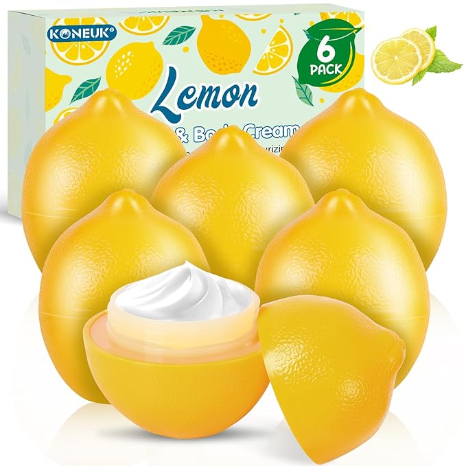 6 Pack Bulk Hand Cream Gifts Set, Moisturizing Hand Lotion for Dry Cracked Hands, Mom Gifts, Thank You Gifts, Bridal Shower Gifts, Birthday Gifts and Small Gifts for Women, 1.06 Oz (Lemon)