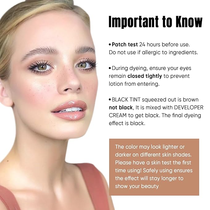 Lash Tint Kit, Eyebrow Tint Black Instant Natural Results, Professional Eyelash Tint Kit Lasts Up to 4 Weeks for Salon Home Use