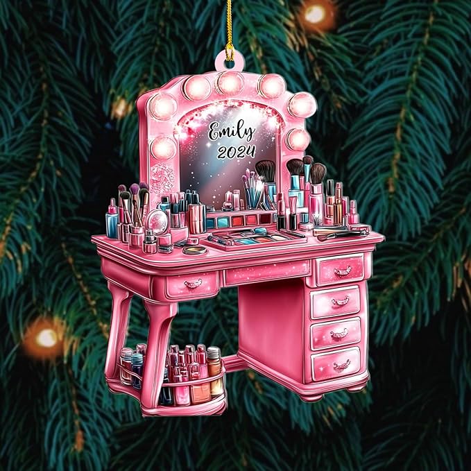 Personalized Makeup Tools Ornament β Custom Beauty Christmas Tree Decoration, Holiday Keepsake Gift for Makeup Artists, Cosmetologists, Beauty Lovers, Salon Owners, Families and Coworkers (MKH5)