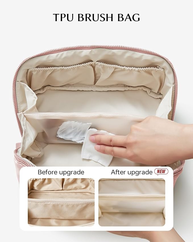 EACHY Travel Makeup Bag,Large Capacity Cosmetic Bags for Women,Waterproof Portable Pouch Open Flat Toiletry Bag Pattern Makeup Bag