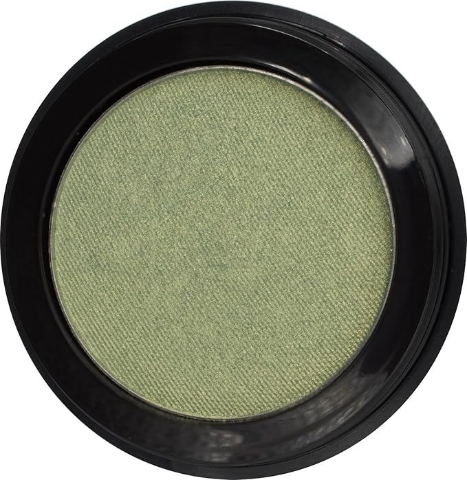 Icy Mint Shimmering Olive Green Gold Pressed Powder Single Vegan Eyeshadow; Talc, Paraben & Cruelty Free