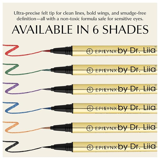 Waterproof Eyeliner - Smudge-Proof Liquid Eyeliner Pen with Precision Tip for Smooth, Long-Lasting Application - Vegan, Hypoallergenic & Gluten-Free Eye Liner - 2mL Shimmer Summer Red