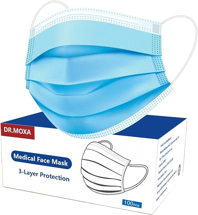 100 Pack Medical Disposable Face Masks for Protection, 3 Layers Safety Face Masks For Adults Daily Use