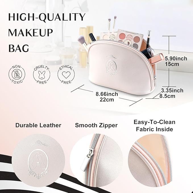 Color Nymph All In One Makeup Kit For Teens Girls | Starter Make up Set With Cosmetics Bag | Included Eyeshadow Blush Lipstick Lip Pencil Eye Pencil Brush Mascara | Travel Makeup Bag Design( White )