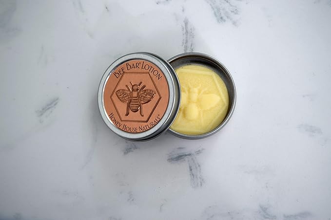 Honey House Naturals Bee Bar Gift Set – Small Bee Bar .6 ounces – All-Natural Ultra Moisturizing Lotion Bar Infused with Essential Oils and Butters – 5 Piece Set