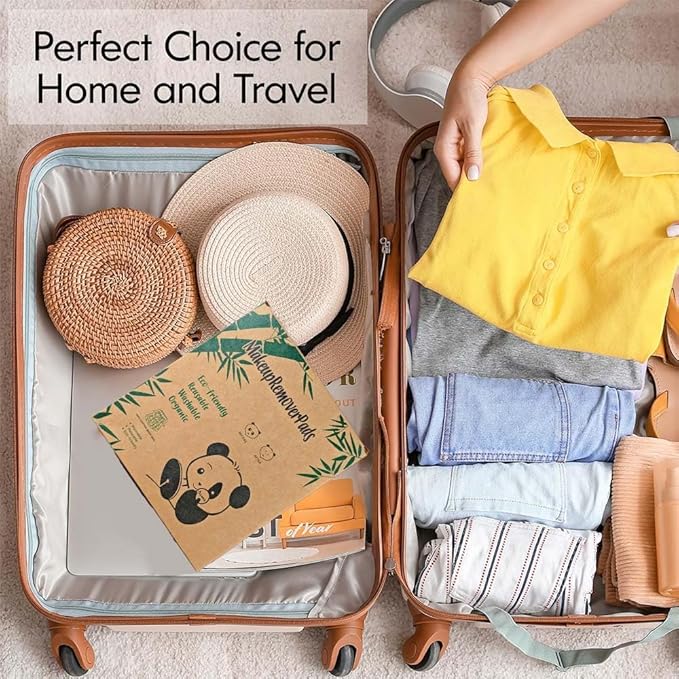 28 Pack Reusable Makeup Remover Face Pads with Laundry Bag Washable Soft and Comfortable Cleaning Face Skin,Washable Bamboo Cotton Rounds White