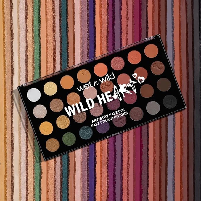 wet n wild Artistry Eyeshadow Makeup 32 Pan Palette, Highly-Pigmented Matte, Shimmer, Metallic Finishes, Long Lasting Builadble & Blendable Formula Cruelty Free & Vegan - Wild Heart