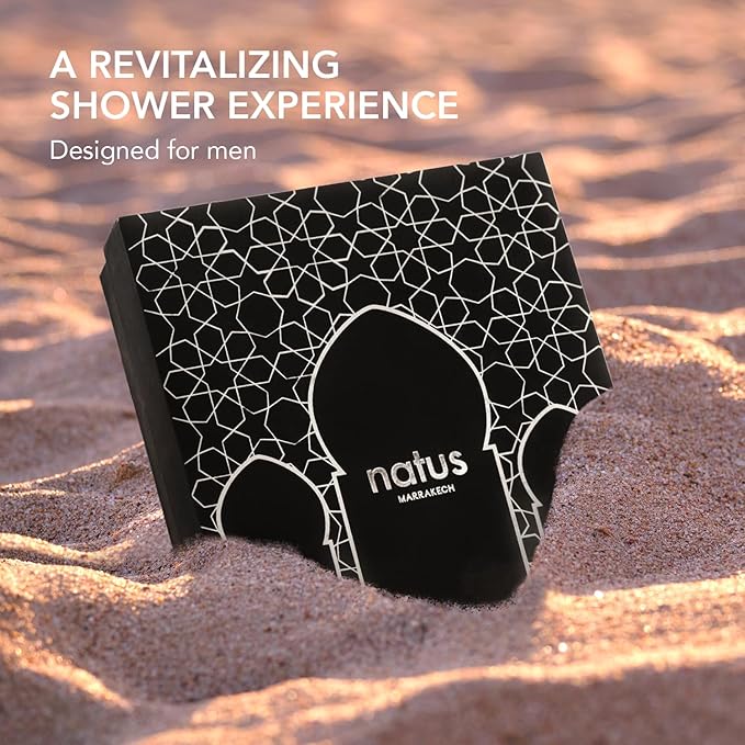 Argan Oil Beauty Gift Set for Men - Soap, Shampoo, Shower Gel, Shaving Gel, After Shave & Shaving Brush - All Skin/Hair Types - Vegan and Natural