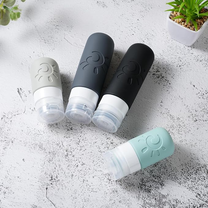 18 Pack travel Bottles for Toiletries, TSA Approved Silicone Travel Containers Leak Proof Refillable Travel Accessories for Shampoo Conditioner Lotion Body Wash(Multicolored A)