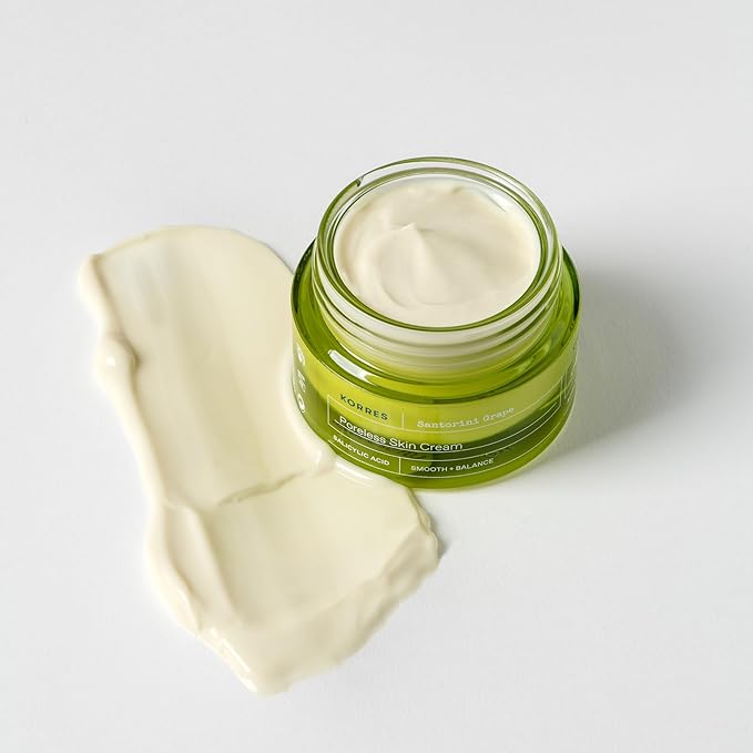 KORRES Santorini Grape Poreless Skin Care Cream, Gel Face Moisturizer for Women with Hyaluronic acid and Salicylic Acid, Pore Minimizer, Balanced Hydration for Dry, Oily & Sensitive Skin, 1.35 fl oz