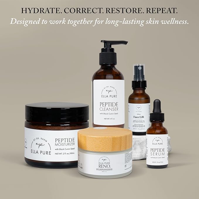 Peptide Face Moisturizer with Collagen Peptides & Natural Oils - Hydrating Cream with Vitamin B5, Aloe Vera & Organic Botanicals for Daily Skin Care - Nourishing Formula for All Skin Types