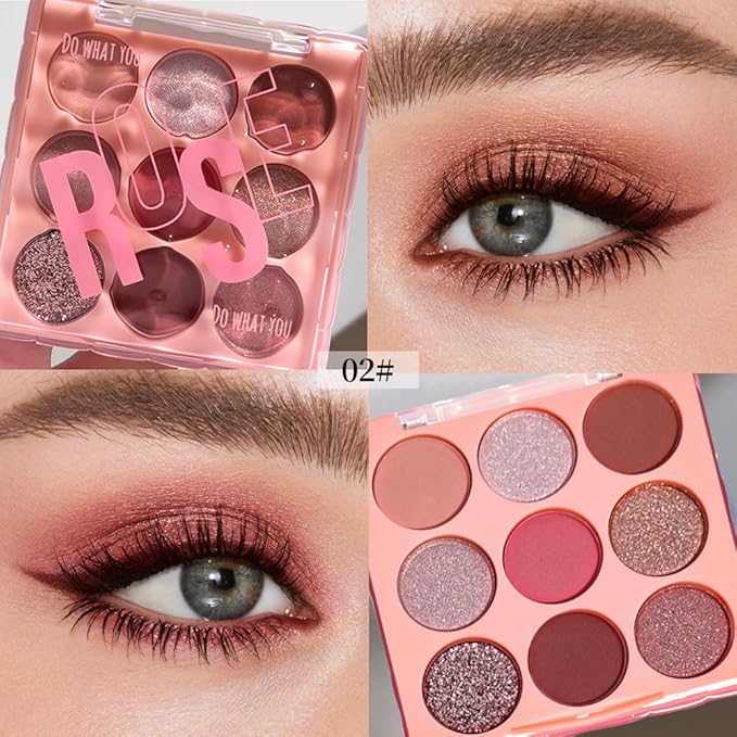 Nude Mauve Eyeshadow Palette – Perfect Matte & Shimmer Blend, Rose, Plum & Mauve Tones, Long-Lasting, Waterproof, Easy to Blend, Create Natural & Elegant Eye Makeup for Daily or Evening Looks 02