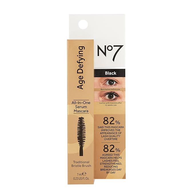 No7 Age Defying Eye Mascara - All-in-One Eyelash Mascara for Enhanced Length, Curling & Volumizing Eyelashes - Smudge & Clump Free Eye Makeup (7ml)