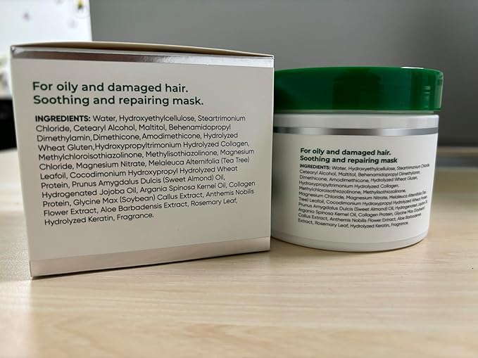 Tea Tree Oil Hair Mask - Deep Conditioner Treatment for All Hair Types - Intense Hydration Care and Protein Moisture Repair for Women and Men.