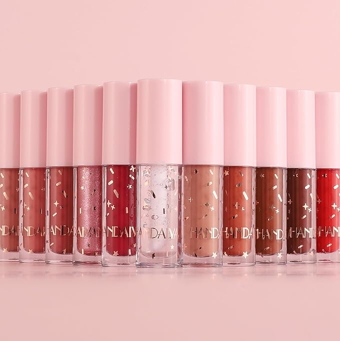 12 Colors Book Style Velvet Matte Liquid Lipstick Christmas Gift Set Long-Lasting Non-Stick Cup Not Fade Shimmer Nude Lip Gloss Thanks For the Love Lip Set (Set C)