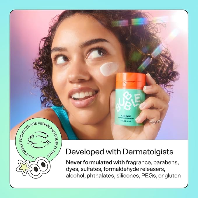 Bubble Skincare Level Up Gel Face Moisturizer for Oily Skin - Balancing + Hydrating Face Lotion with Niacinamide + Zinc to Improve Texture + Reduce Shine - Daily Lightweight Facial Moisturizer (50ml)