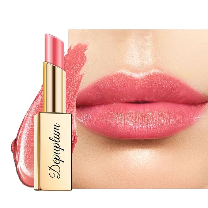 Peach Pink Lipstick Moisturizing for Women Shimmer Tinted Lip Balm Hydrating Nourishing Lip Gloss Vegan& Cruelty Free Lip Makeup, ZG107 Candy