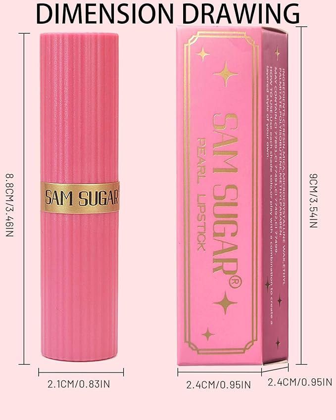 Nude Pink Sparkling Glitter Lipstick, Long Lasting Shimmer Metallic Lipstick for Women Glitter Red Waterproof Lip Gloss, Diamond Shiny Non-Stick Lipgloss Liptint Blam Lip Color labiales Makeup Gift-03