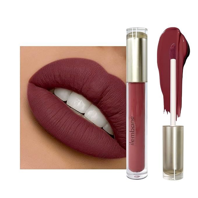 Brown Nude Liquid Lipstick for Women - Mate Long Lasting Smudge-Proof Transfer-Resistant Lip Color Waterproof Non-Transfer Formula (Whispering Wind)