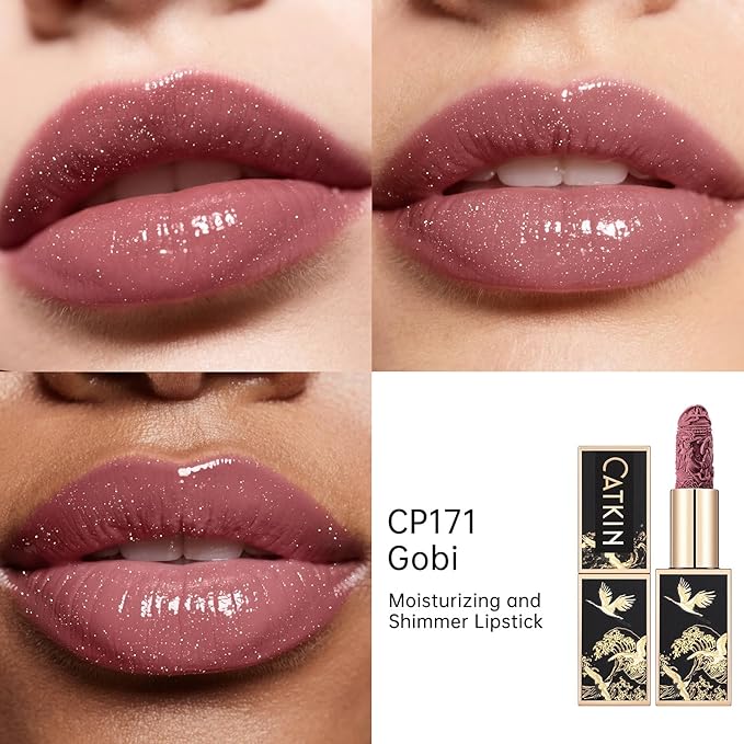 Catkin Moist Lipstick Hydrating High Impact Color Infused with Vitamin E and Avocado Oil Smooth Soft Texture Long Lasting Red Glow Finish 2pcs 07