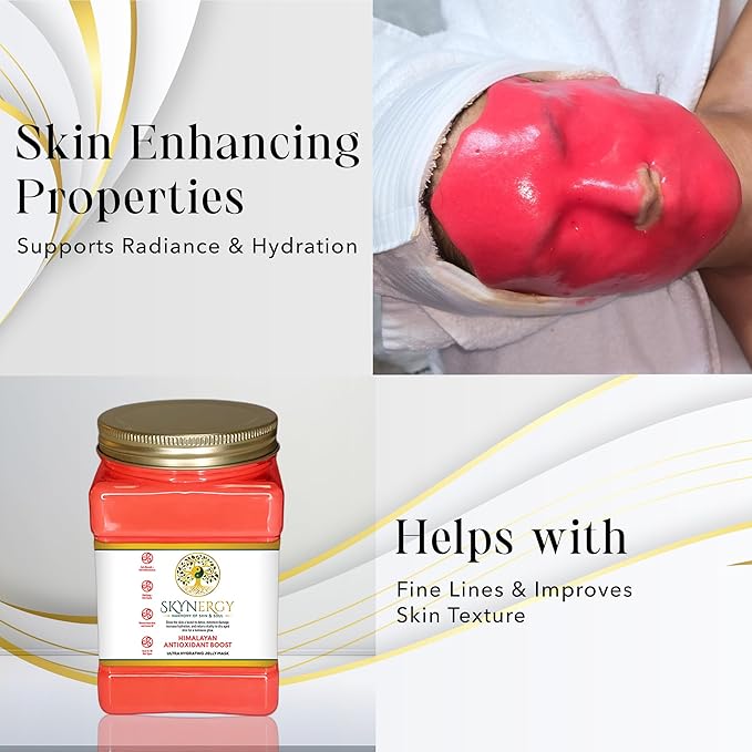 Himalayan Antioxidant Boost Jelly Mask -Professional Grade HydroGlo facials professional Peel Off Face Mask for Skin Hydration, Radiance, Reduced Fine Lines, and Pigmentation | 30 fl oz