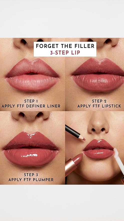 Lawless Women's Forget the Filler Lip-Plumping Line-Smoothing Satin Cream Lipstick, Morocco, Pink, 0.1 Ounce