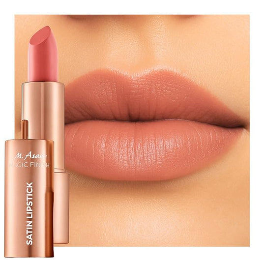 M. Asam Magic Finish Satin Lipstick (0.14 Oz) in a Lovely Melon Shade, Long-lasting, Silky matte finish without drying out, creamy texture nourishes with Hyaluronic Acid