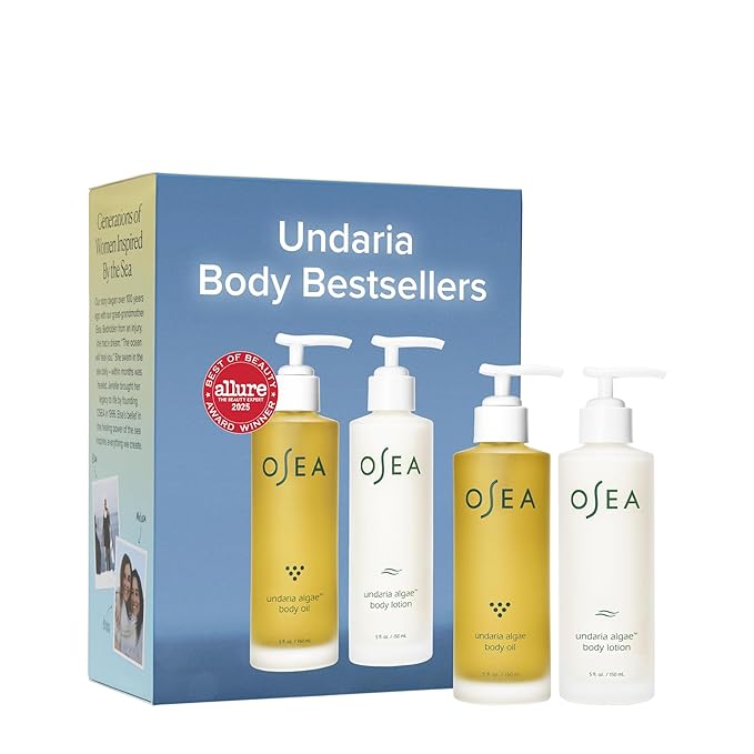 OSEA Undaria Body Bestsellers Full Size Set – Includes Undaria Algae™ Body Oil 5oz & Undaria Algae™ Body Lotion 5oz – Hydrating & Firming Body Care – Perfect Holiday Gift Set